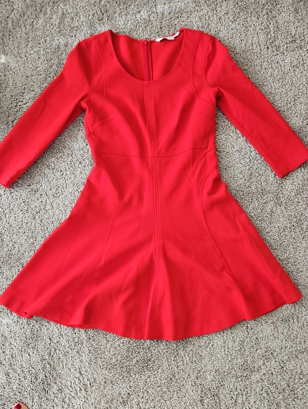 Diane Von Furstenberg Red Fit-and-Flare Dress 6